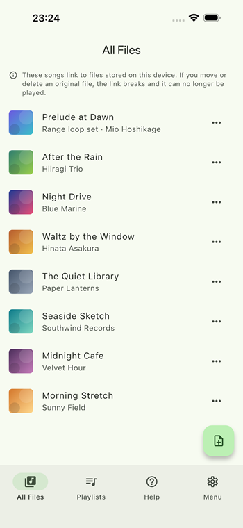 Play Your Music player screen